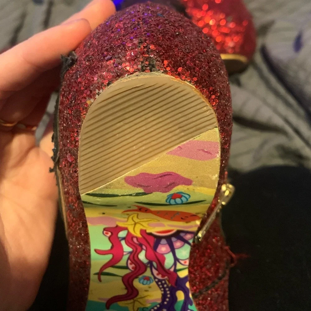 Women's Red Glitter Star & Cloud Ankle Boots With Original Box - Picture 6 of 16